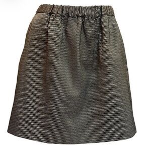 MADEWELL Black & Gold Metallic JACQUARD PARTY SKIRT Full A-Line Shimmer Mini XS